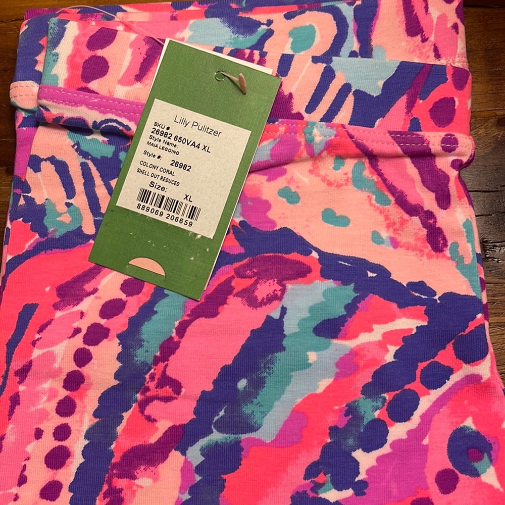 Lilly Pulitzer girls Xl Maia Leggings Colony Coral Shell Out Reduced NWT
